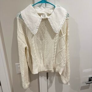 NWOT Line & Dot (from Revolve) Sweater w Removable Peter Pan Collar | Size S